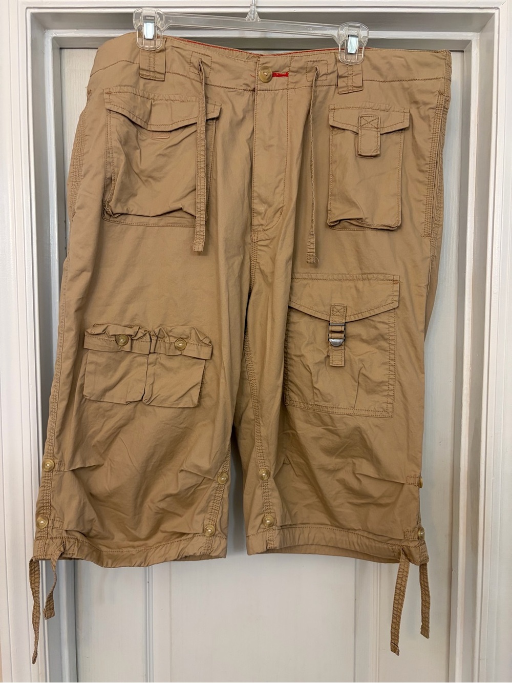 Vintage Sean John Shorts Mens 36 Tan Utility Cargo Baggy Hip Hop Y2K